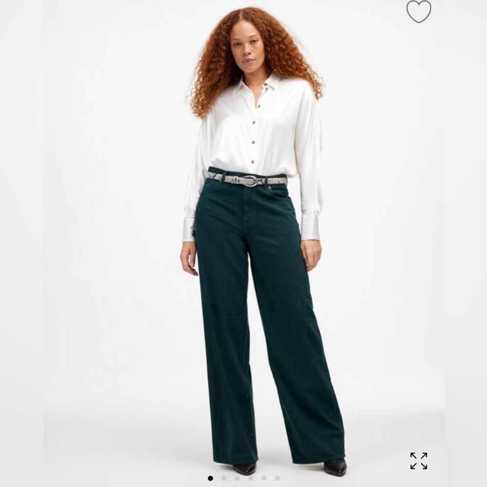 Madewell Dark Green superWide-Leg jeans 32